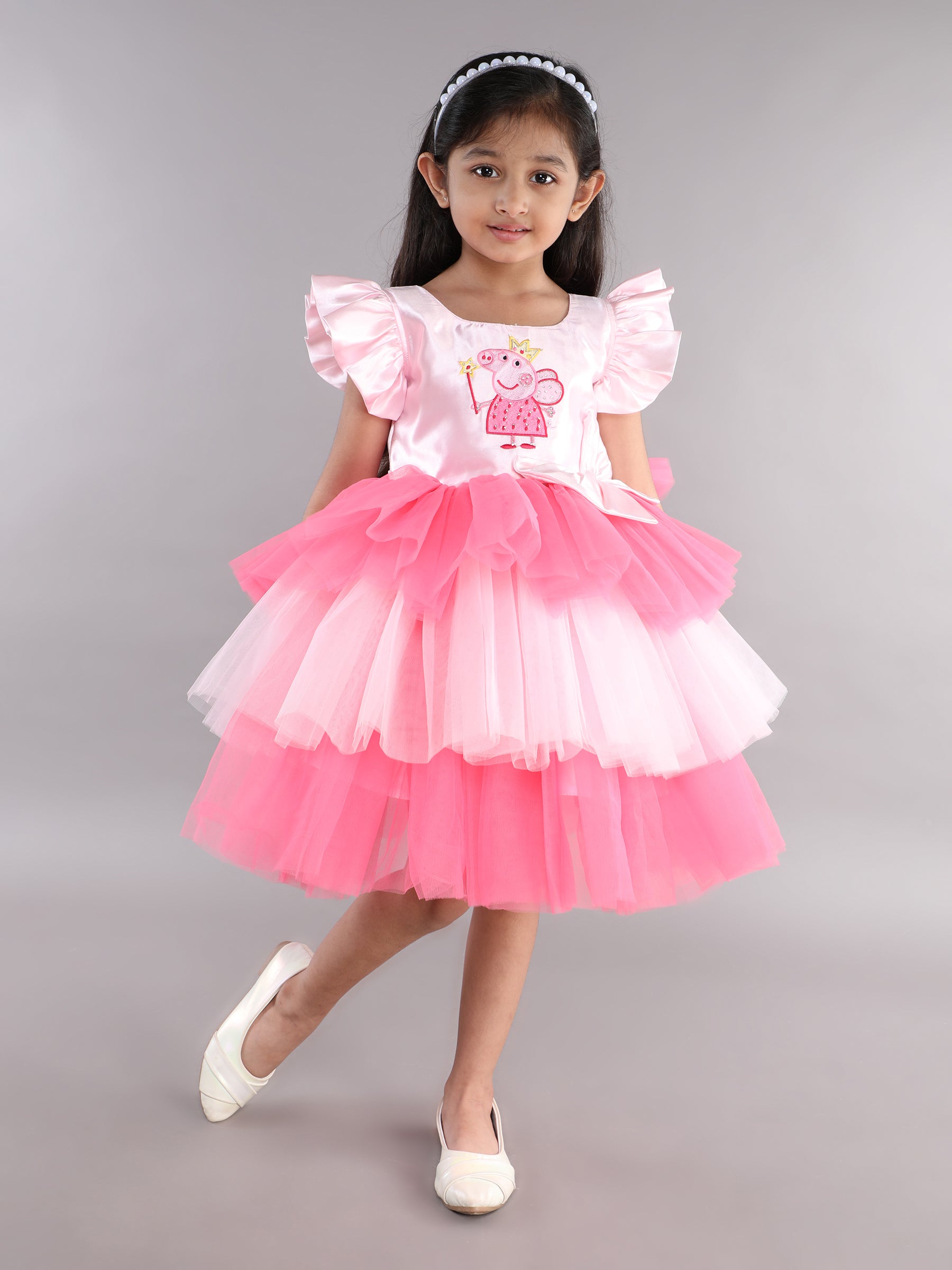 PinkChick Peppa Pig Layered Dress – Pink Chick - Main Image
