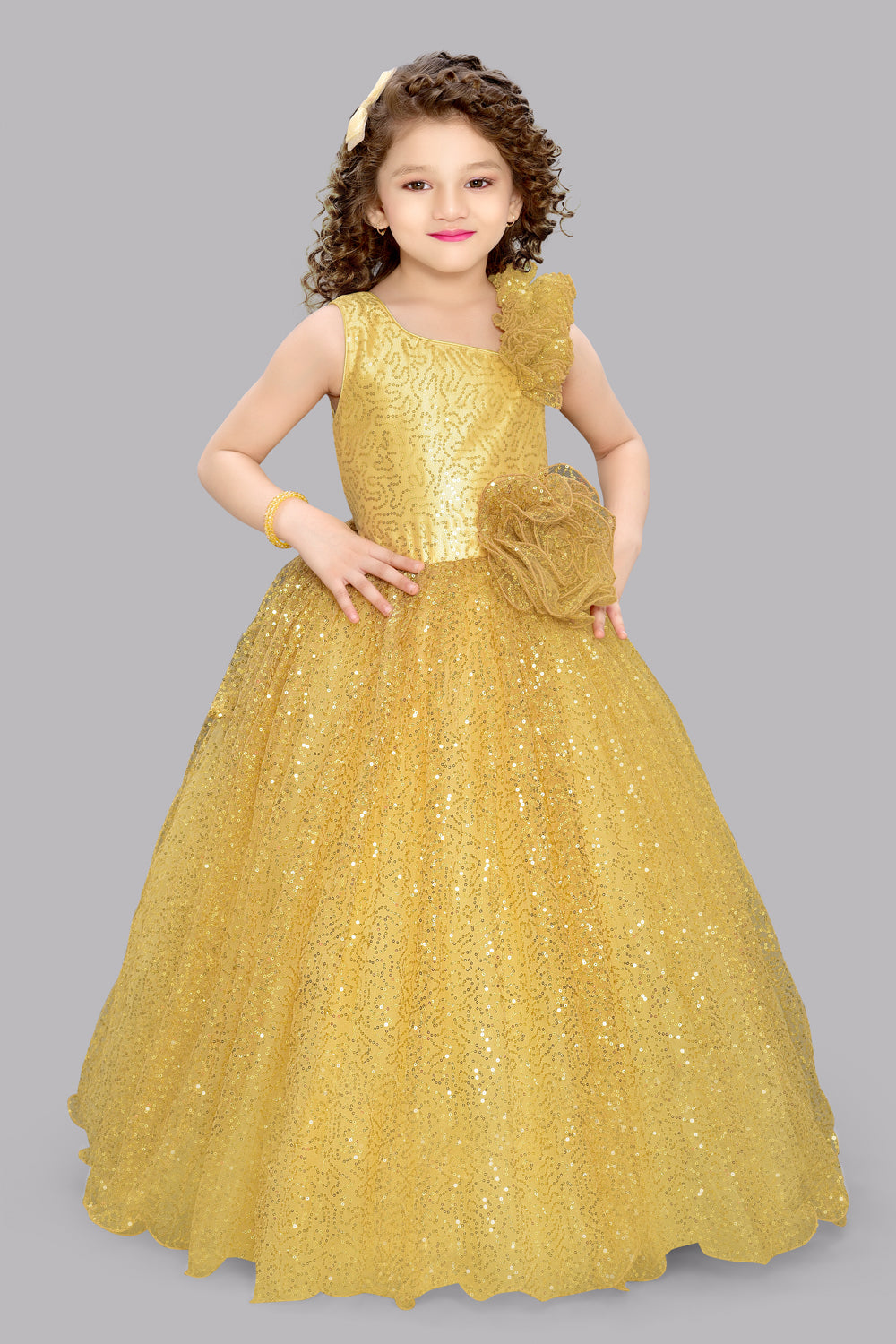 Pink Chick Sequins Gown - Gold Pink Chick Sequins Gown - Gold