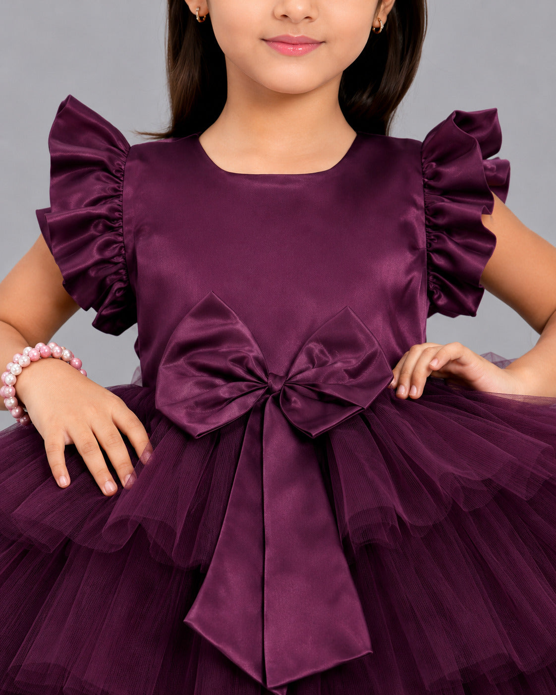 Burgundy Layered Party Dress