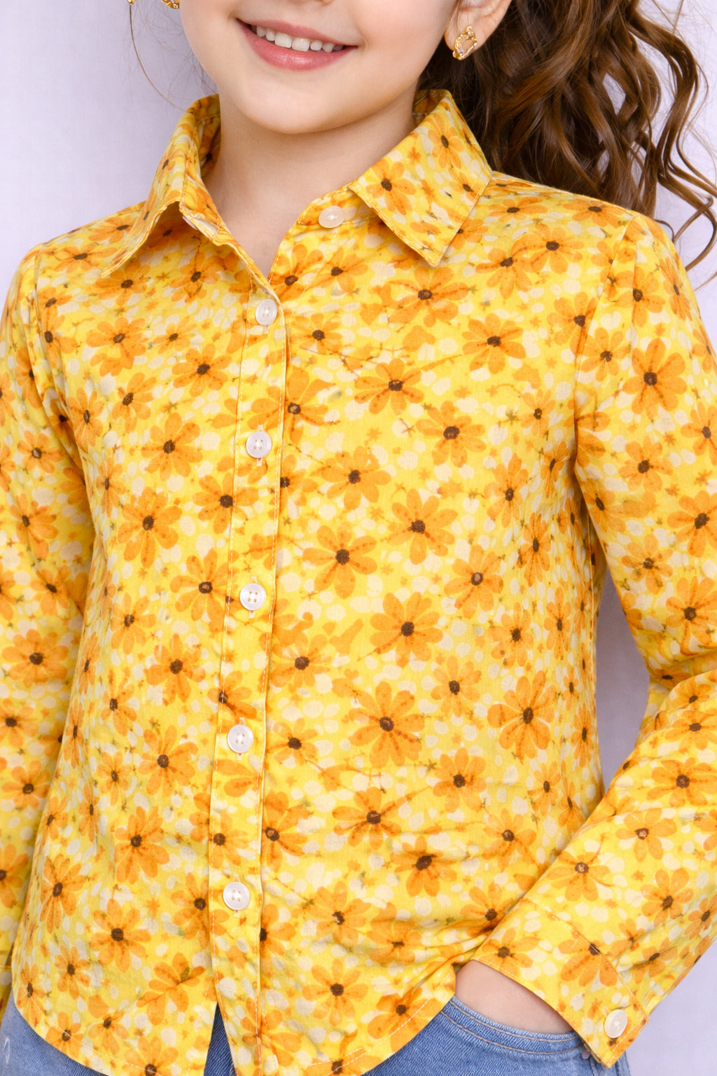 Floral Print Shirt -Yellow