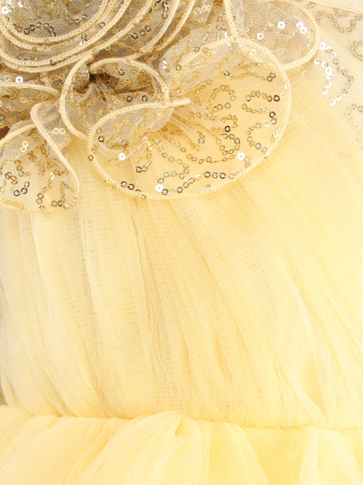 PinkChick One Shoudler Trail Gown -Gold