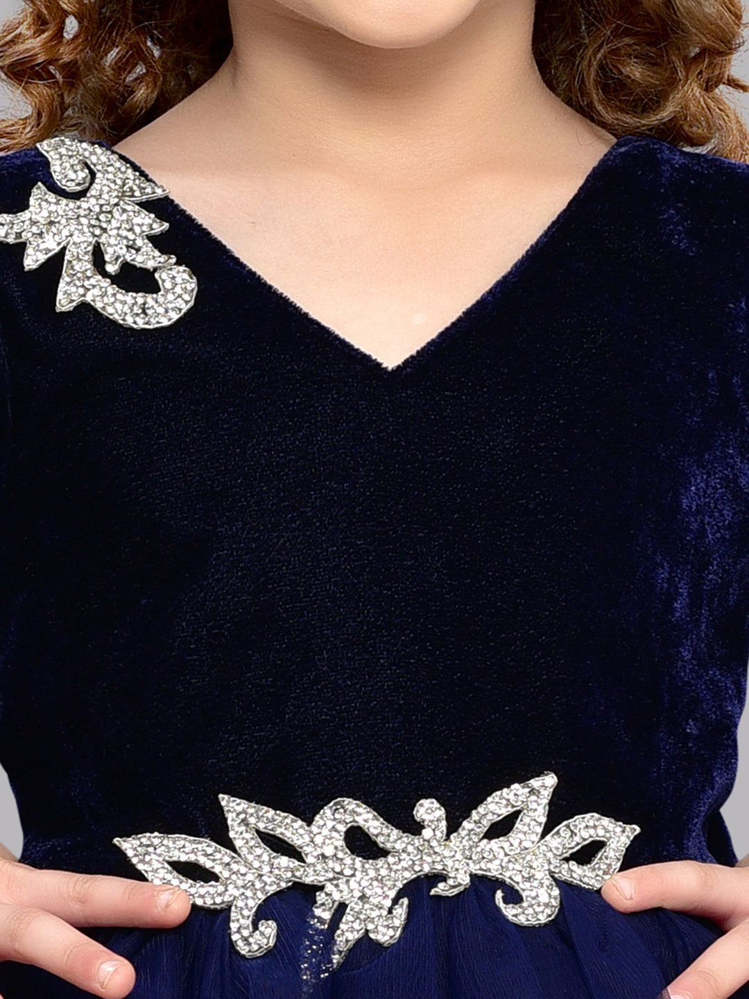 Pink Chick Navy Velvet Dress