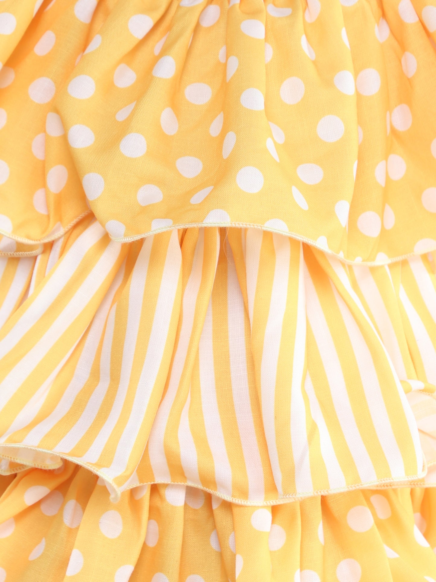 Layered Cotton Dress - Yellow
