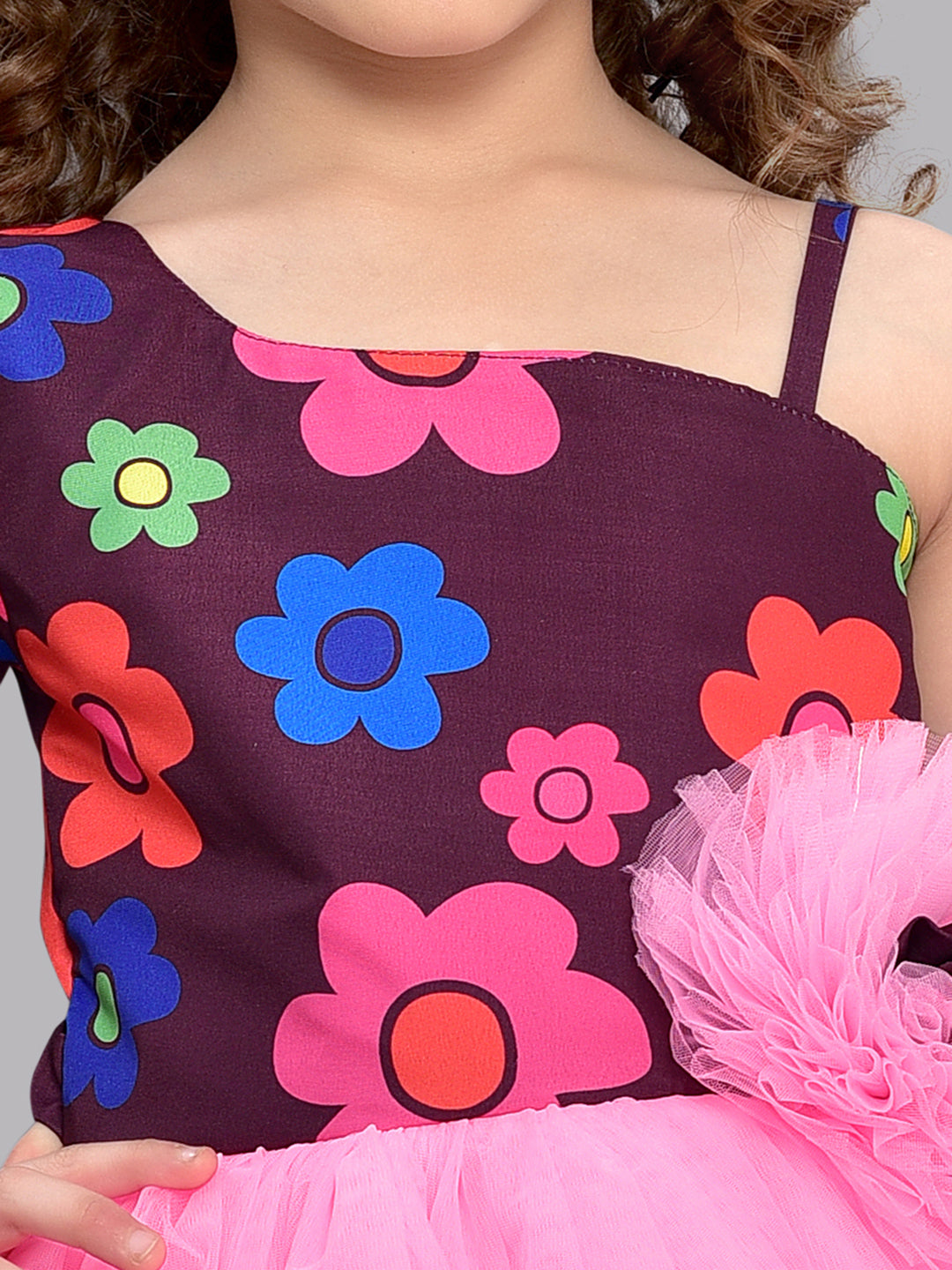 PinkChick Floral Hi-Low Dress-Burgundy