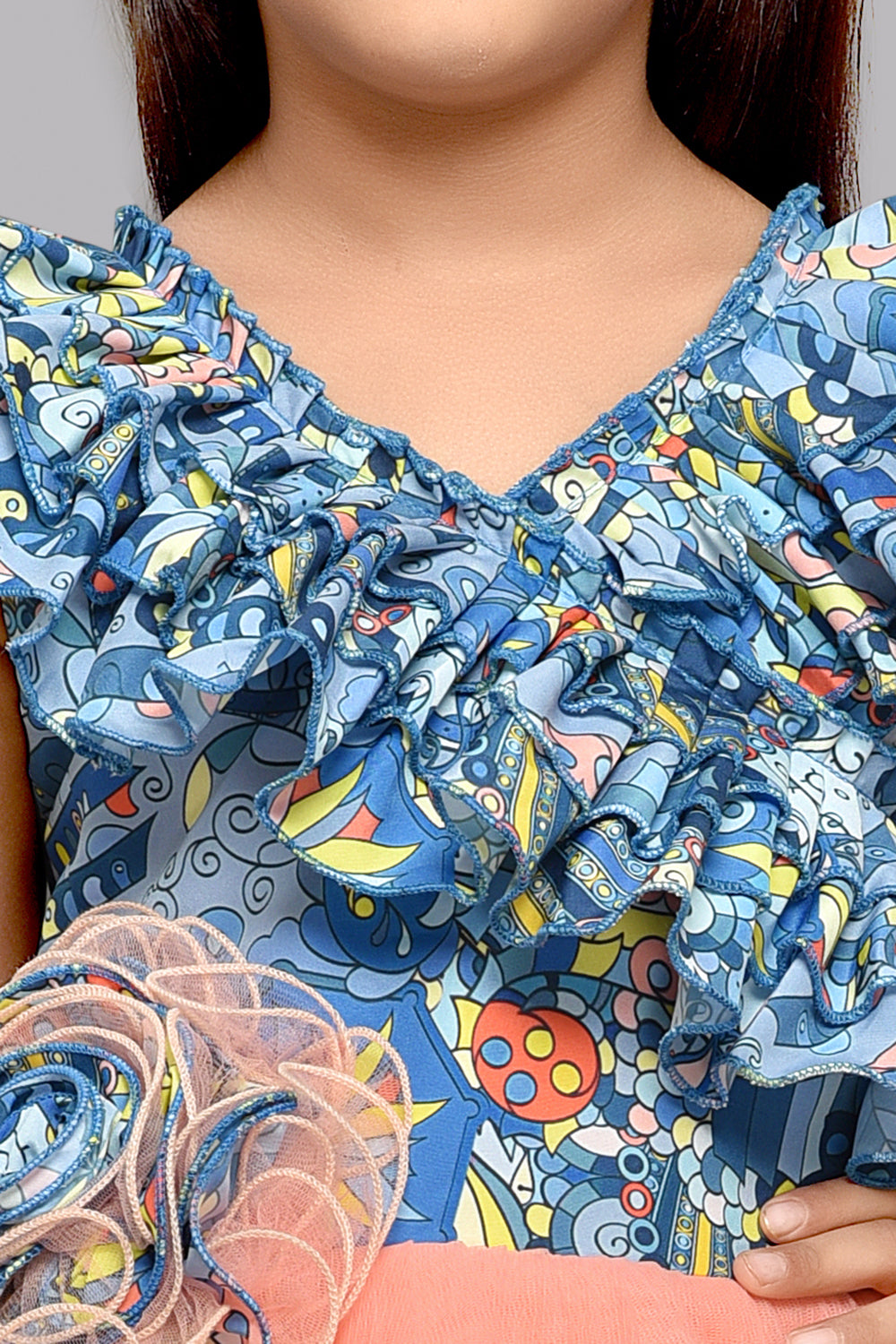 Printed Bodice and Tulle Gown