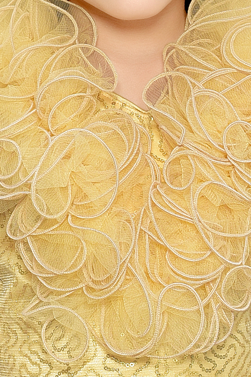 Gold Sequins Ruffle Skirt Top Set