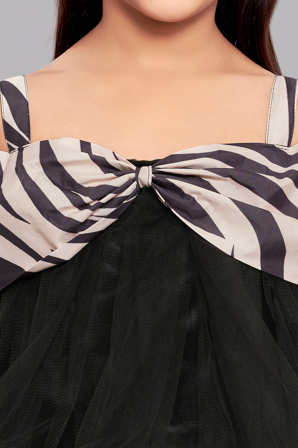 Off-Shoulder Bow Top -Black
