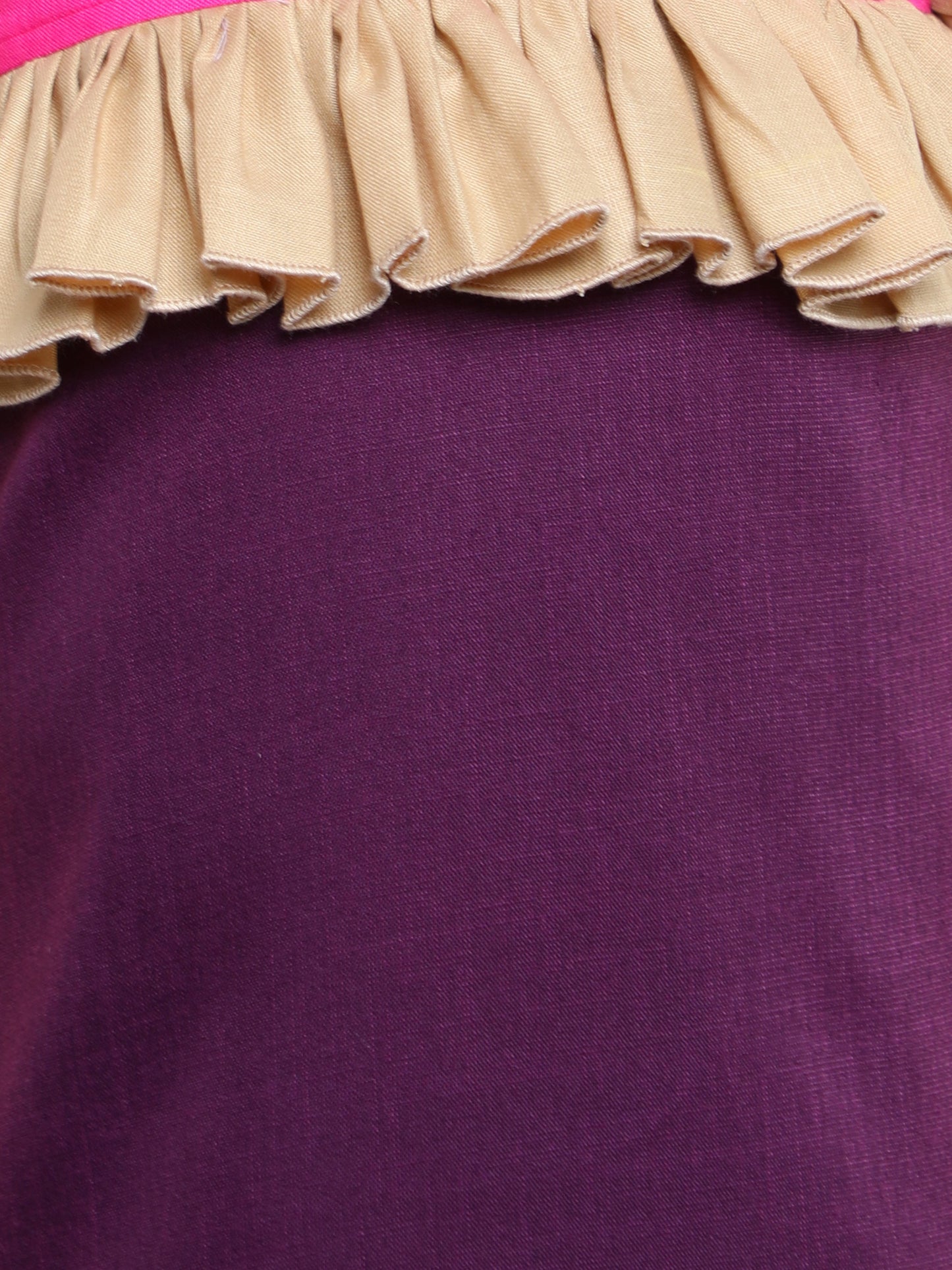 Cotton Drop Waist ColorBlock Dress -Burgundy