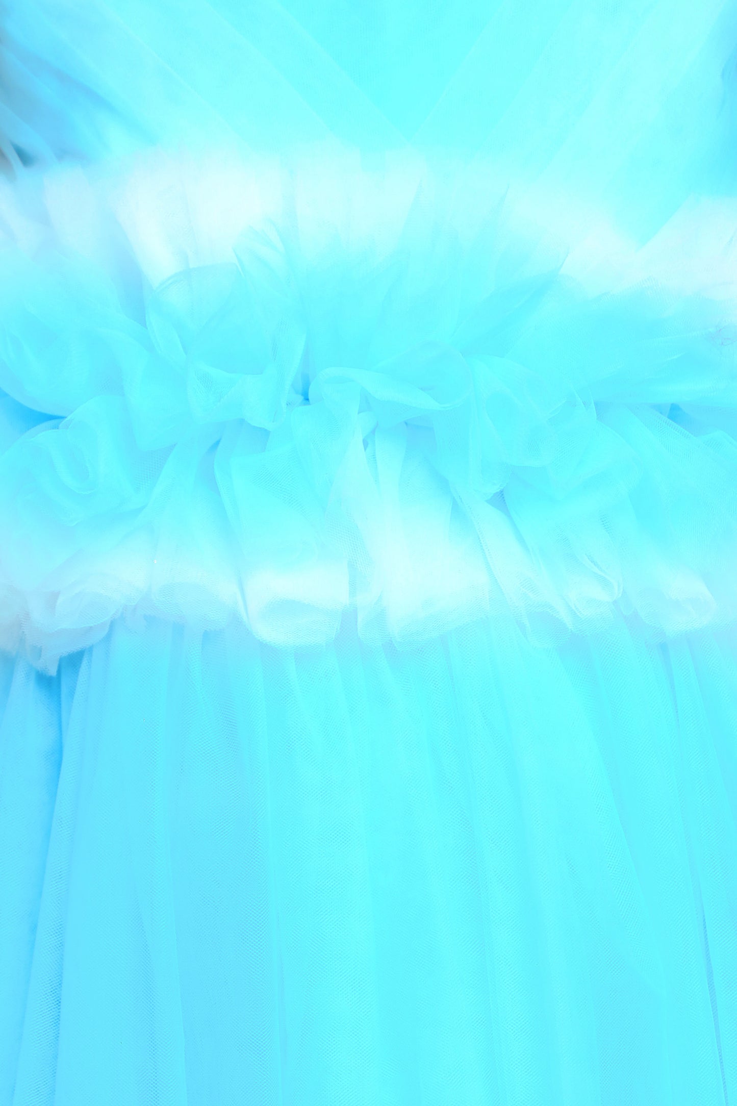 PinkChick Pleats N Ruffle Gown -Blue