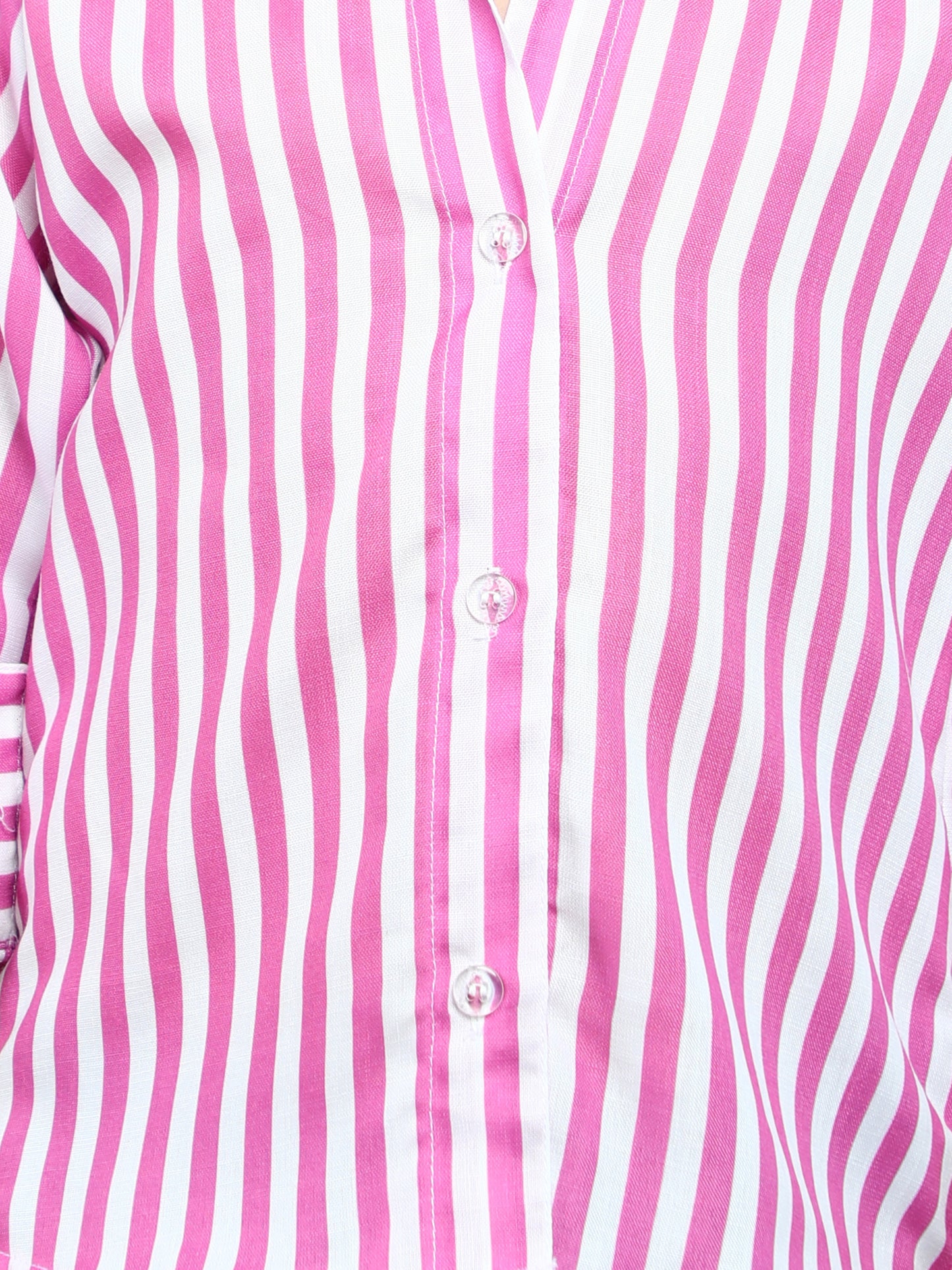 Purple & White Striped Collared Shirt