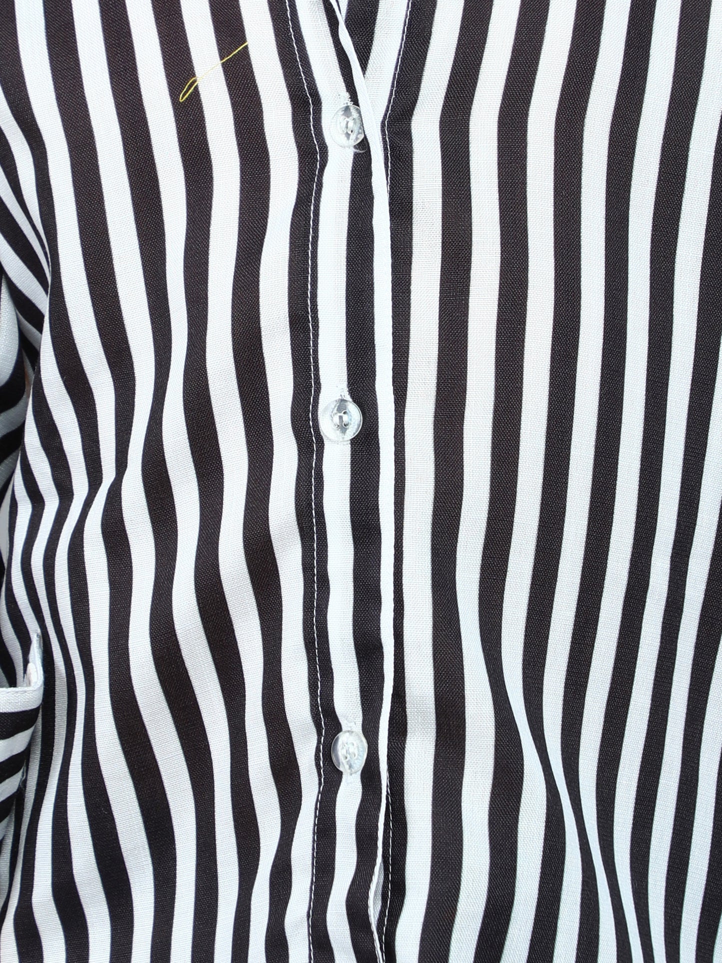 Black & White Striped Collared Shirt