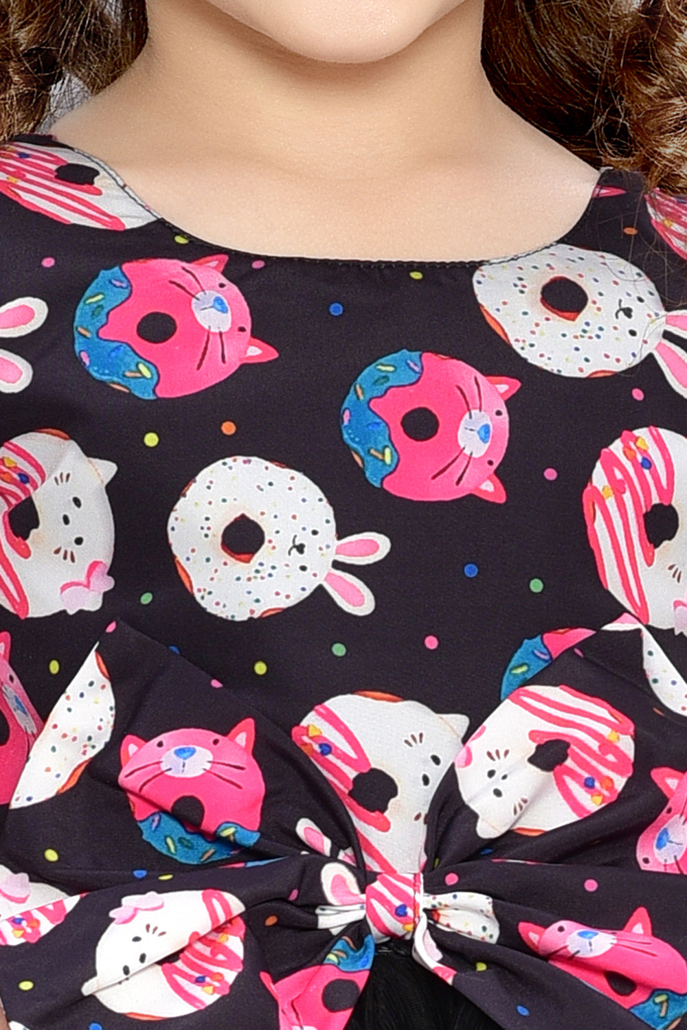 Pink Chick Donut Printed Party Dress