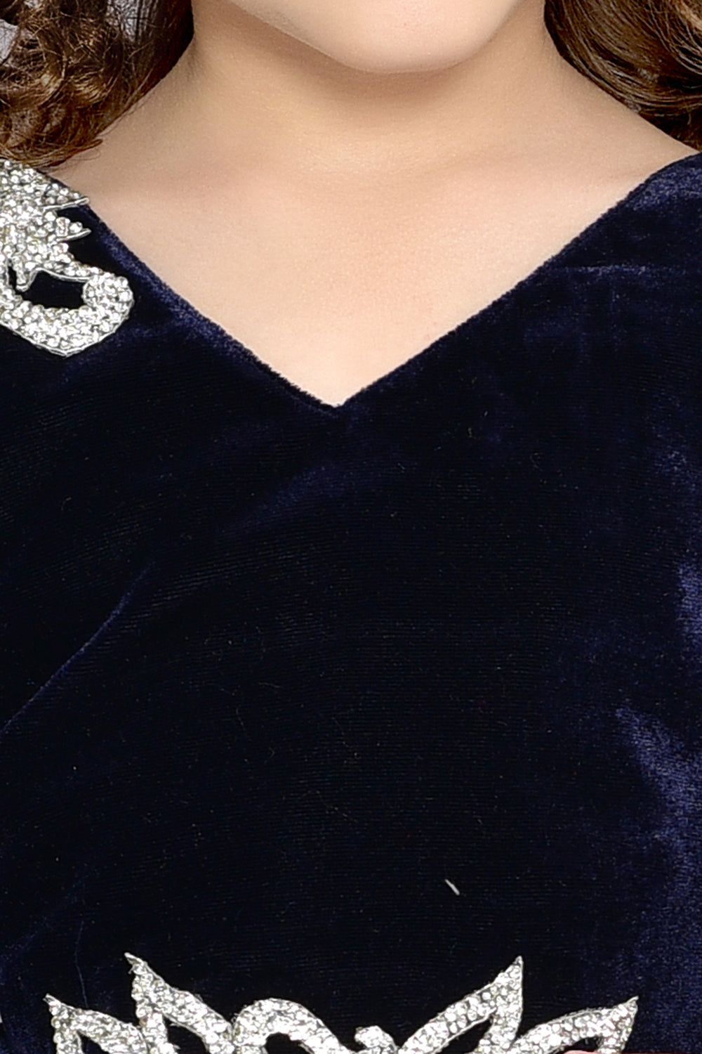 Pink Chick Navy Blue Velvet Gown