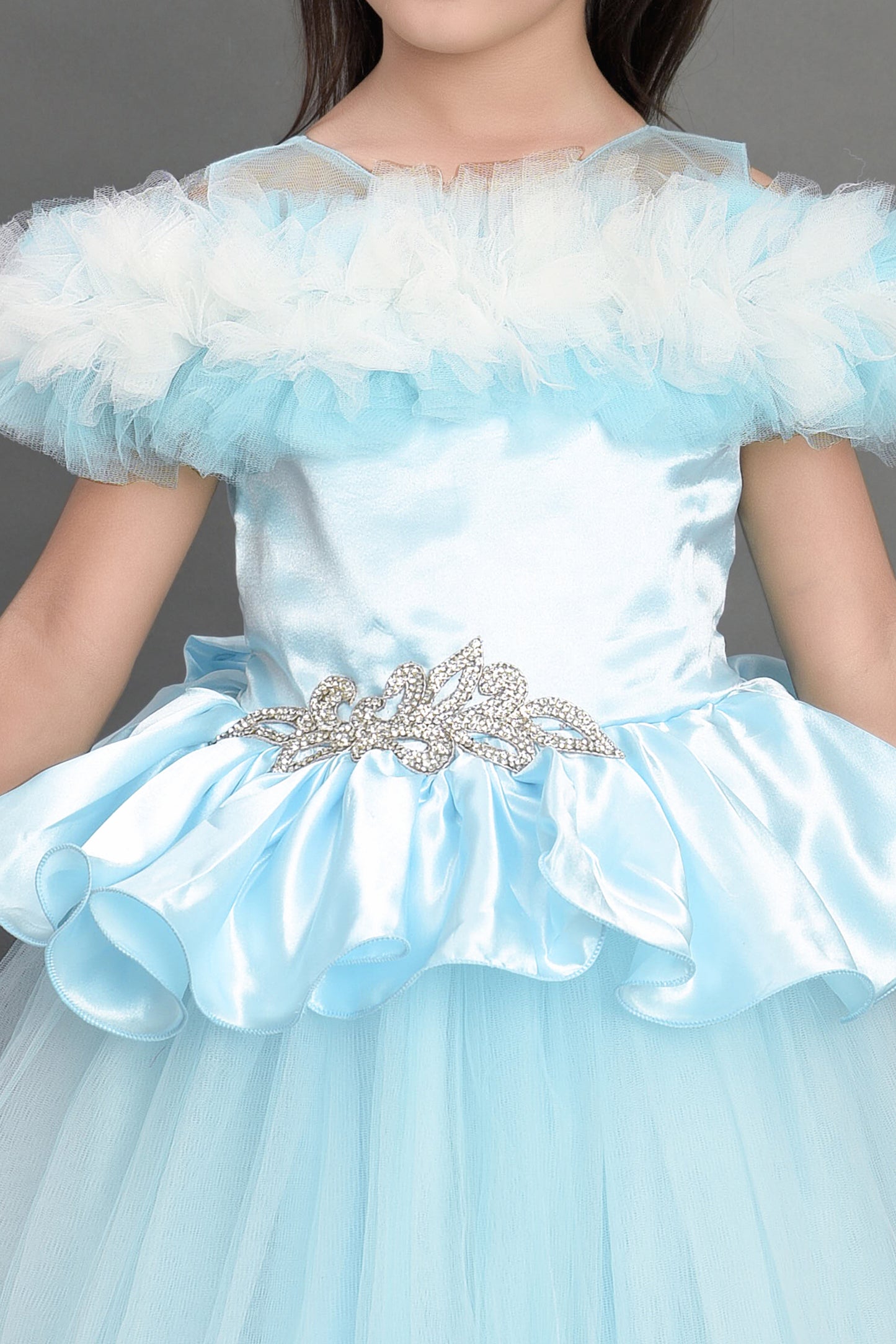 Off Shoulder Frozen Peplum Gown