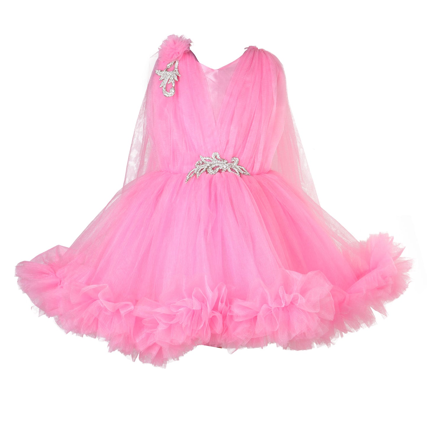 Pink Ruffle Party  Frock