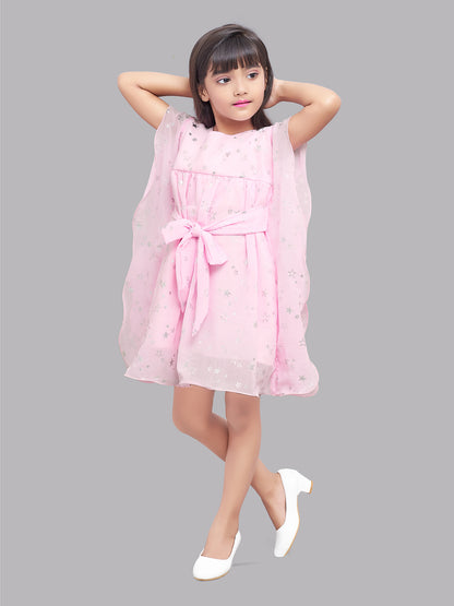 Pink Chick Kimono Style Star Dress -Pink