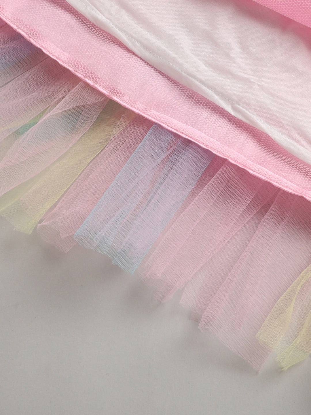 Off Shoulder Pink Peplum Colorful Tutu Gown