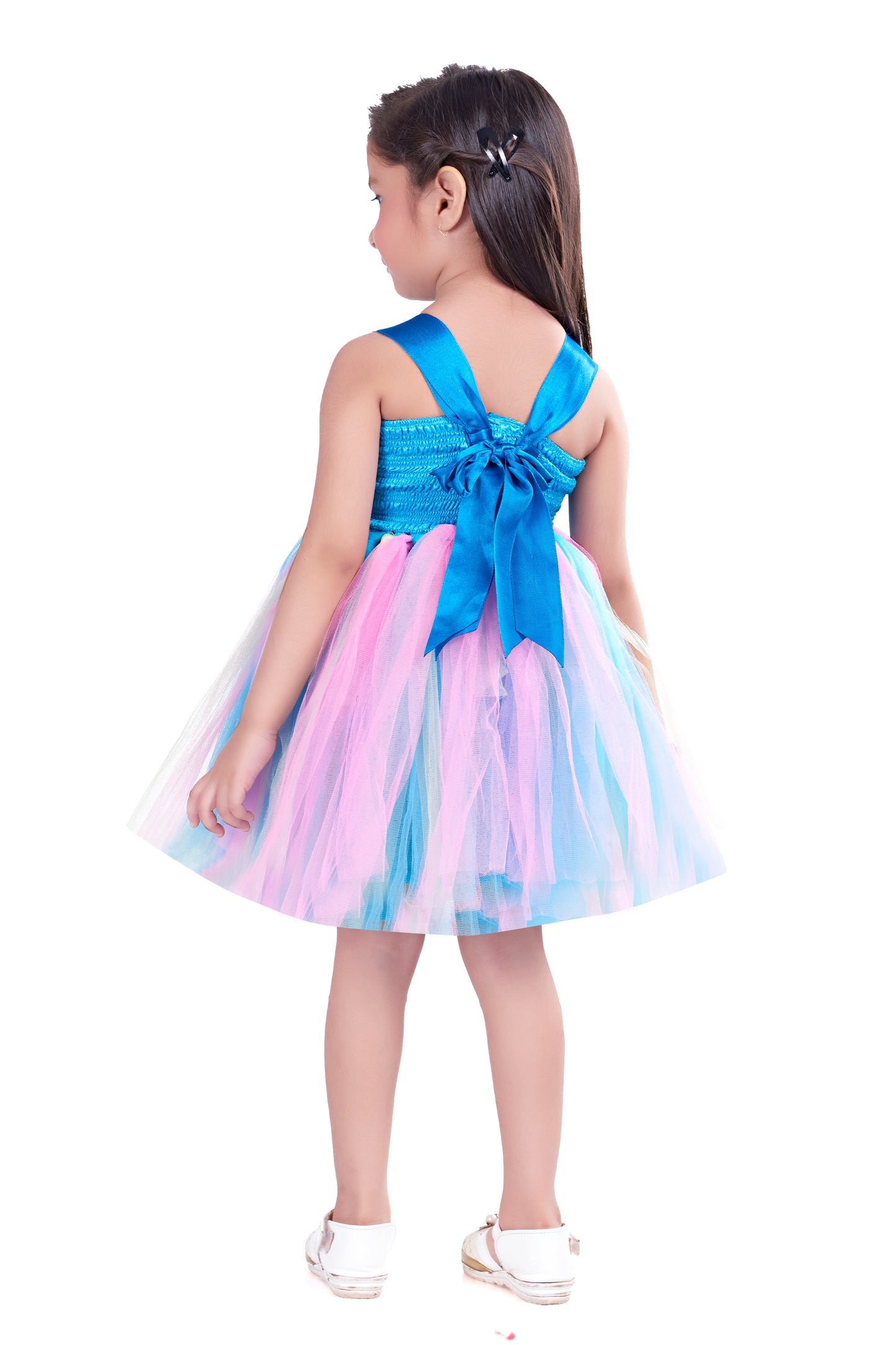 Pherozi Blue Pom Pom Tutu Frock