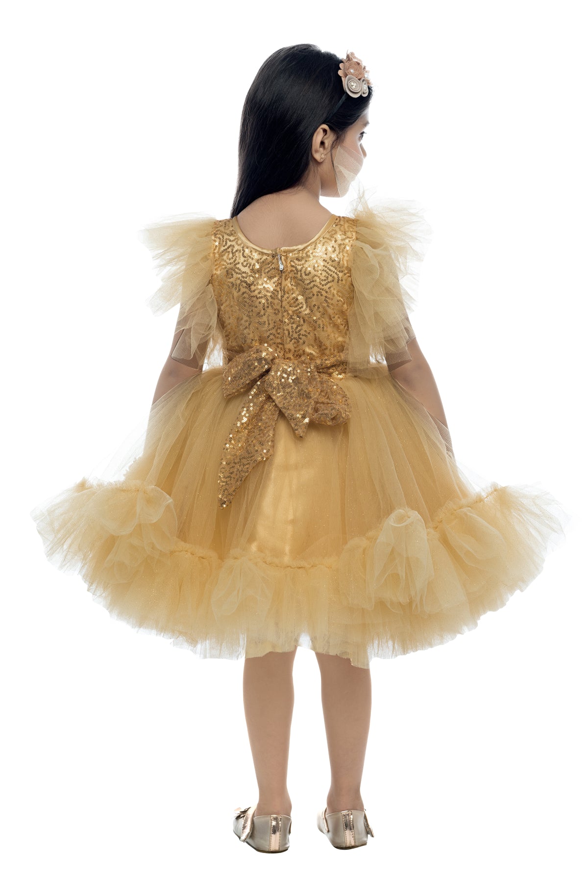 Gold Sequins Party Frock