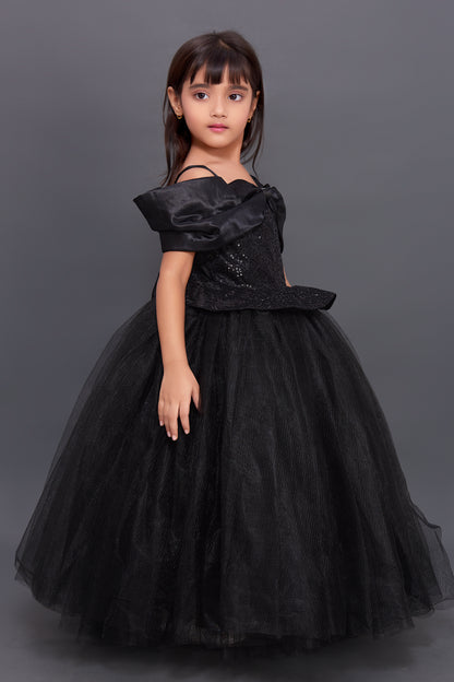 Black   Sequins  Bow Gown
