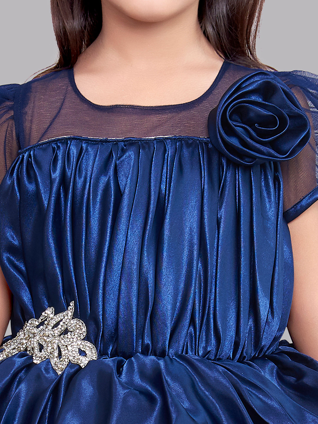 Lovely Navy Satin Tutu Gown