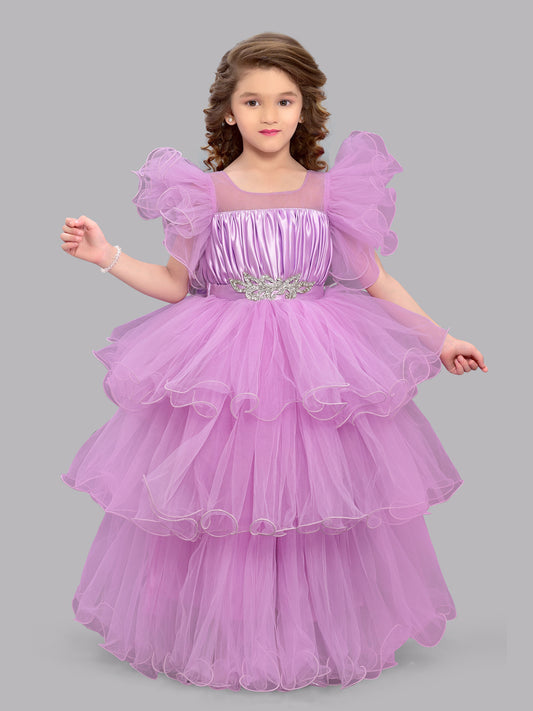 PinkChick Lavender Layered Gown