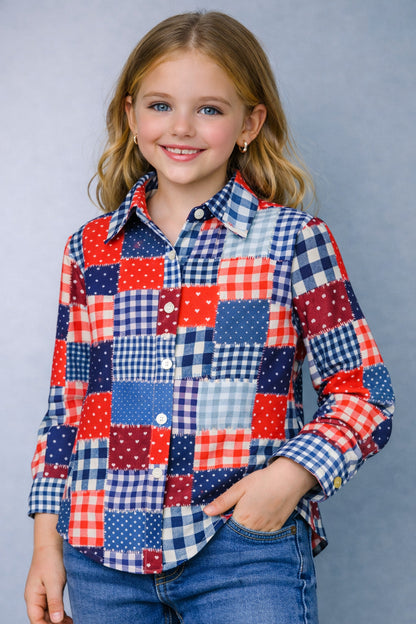 Patchwork Print Shirt