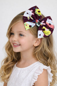Donut Bow Hairband -Burgundy