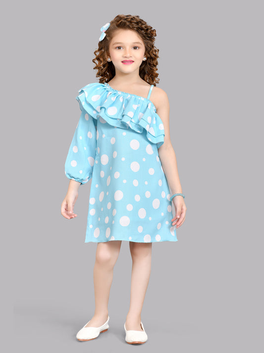 Blue& White Polkadot Aline Dress