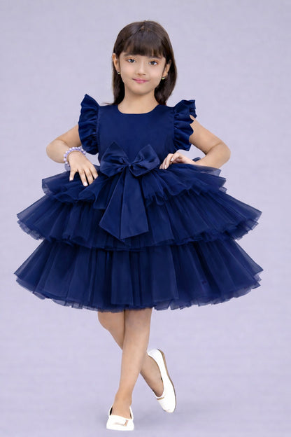 Navy Layered Party Dress