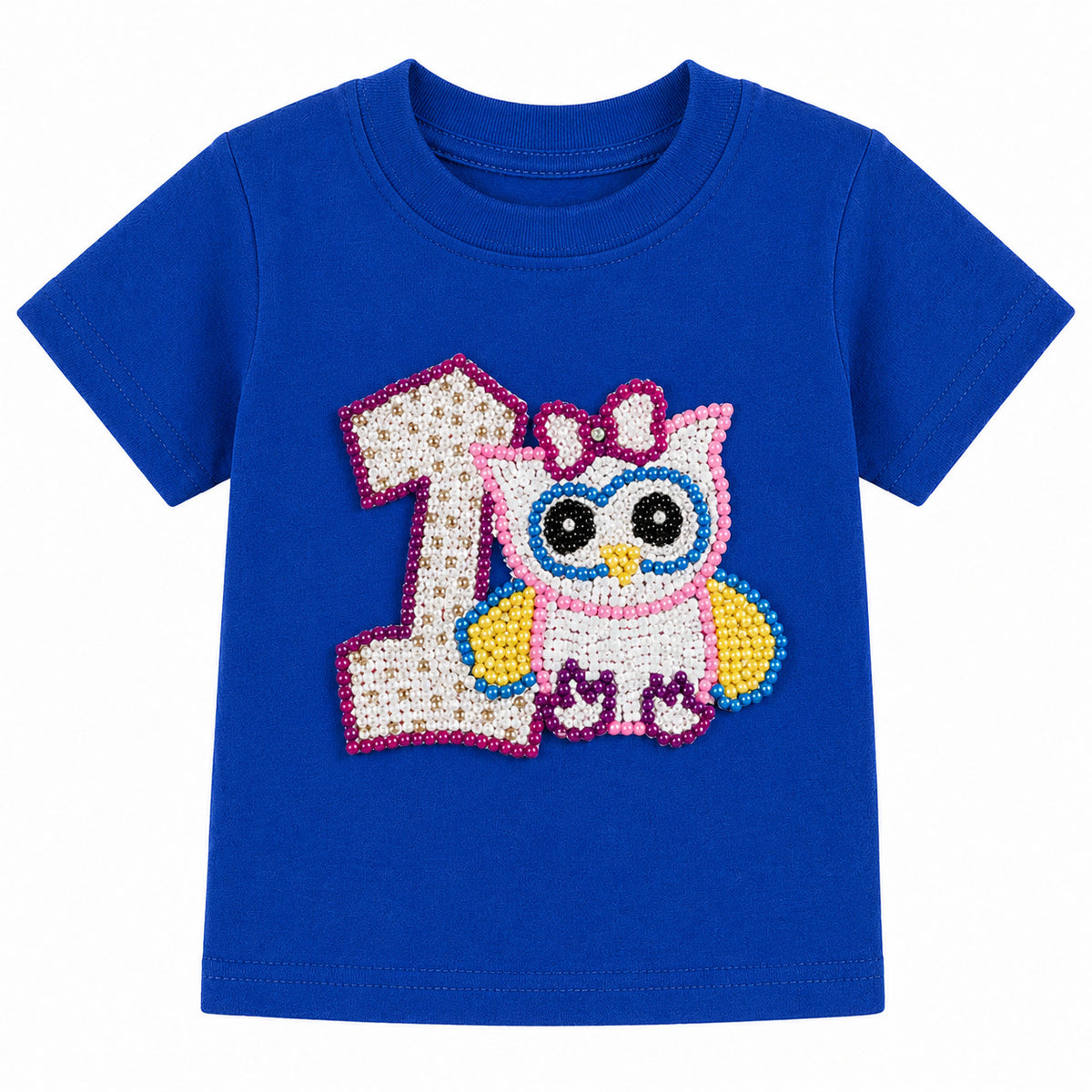 1st Birthday Owl Tee -Blue