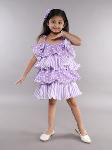 Layered Cotton Dress - Lavender