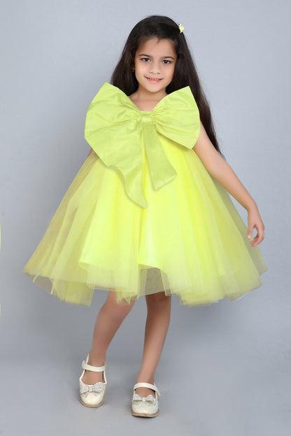 PinkChick Big Bow Dress -Yellow