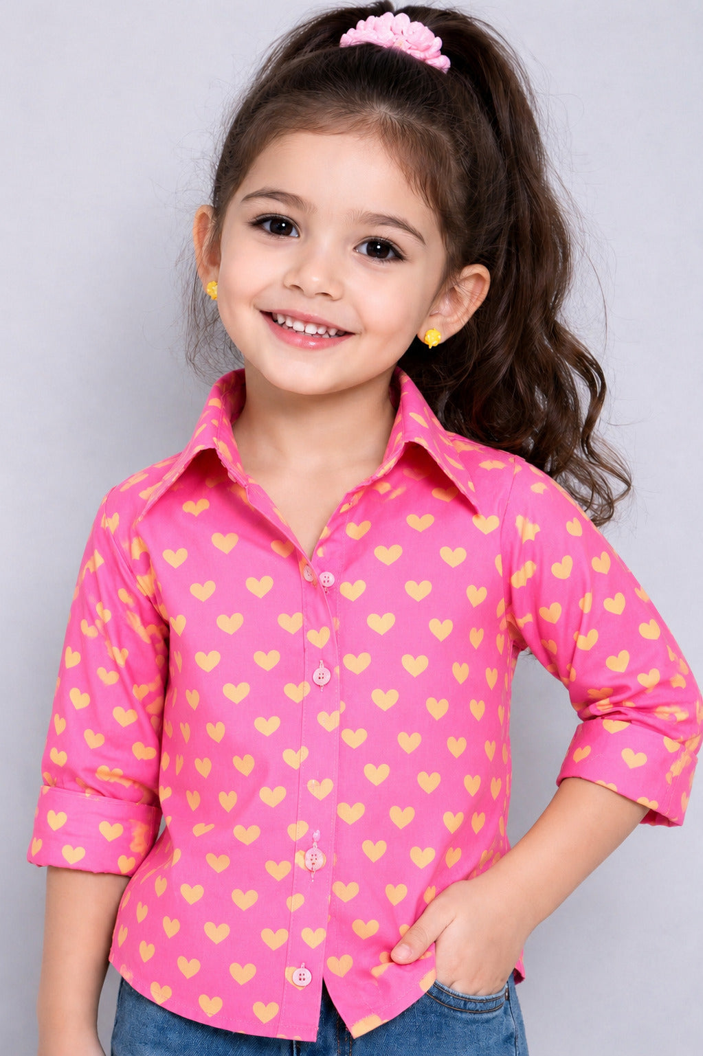 Heart Shirt -Pink &Yellow