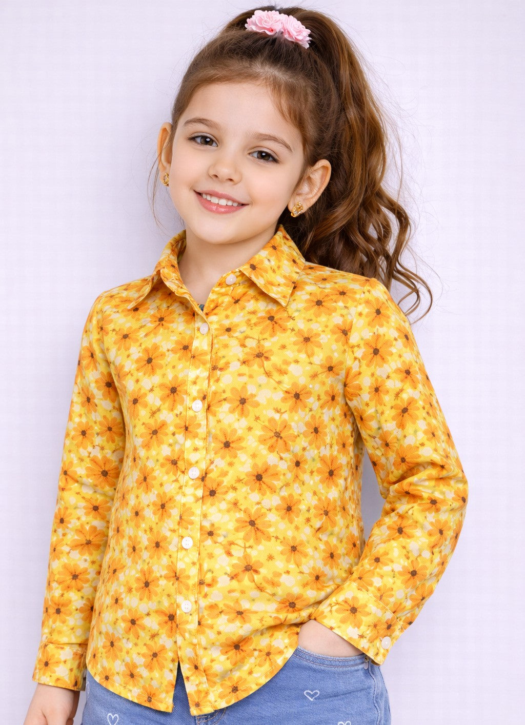 Floral Print Shirt -Yellow