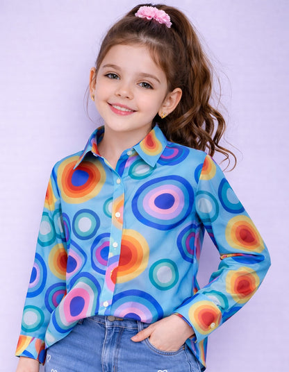 Printed Polkadot Shirt - Blue