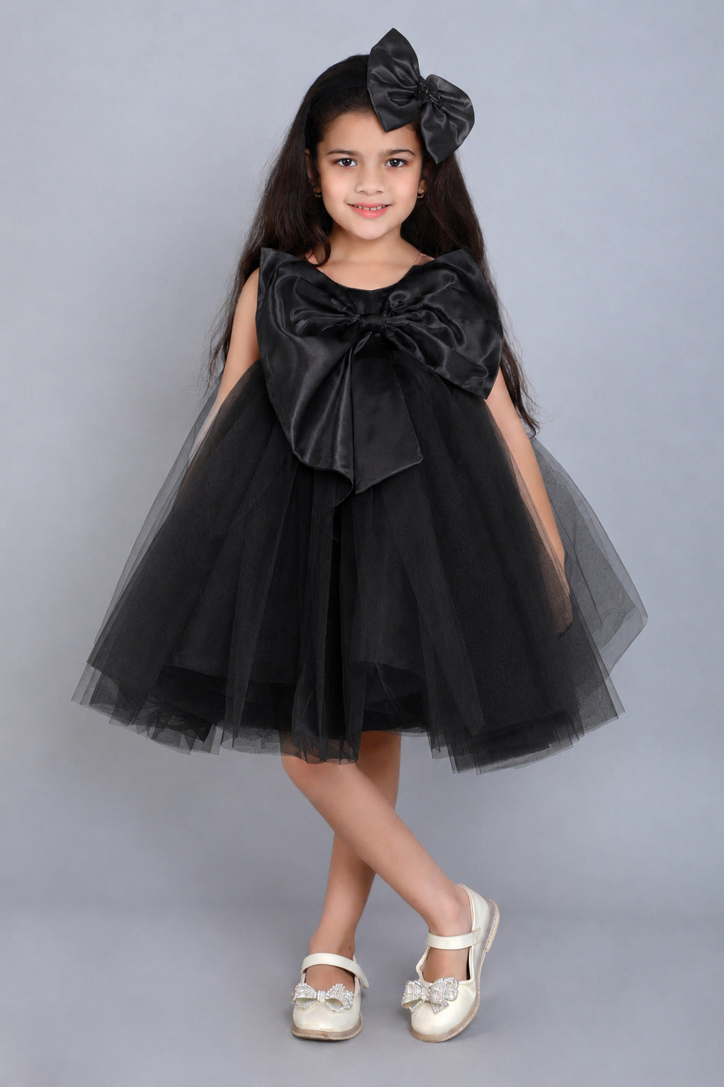 PinkChick Big Bow Dress - Black