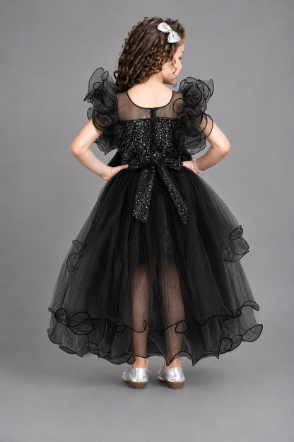 Sequins Hi-Low Dress - Black