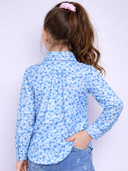 Floral Print Shirt -Blue
