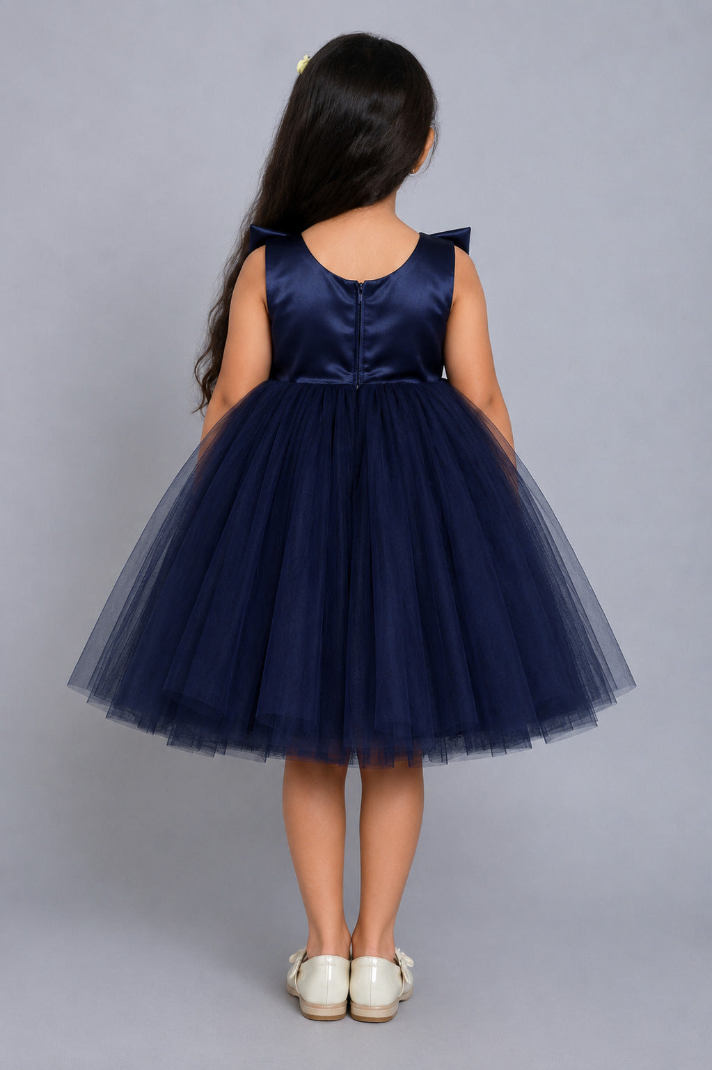 PinkChick Big Bow Dress - Navy Blue