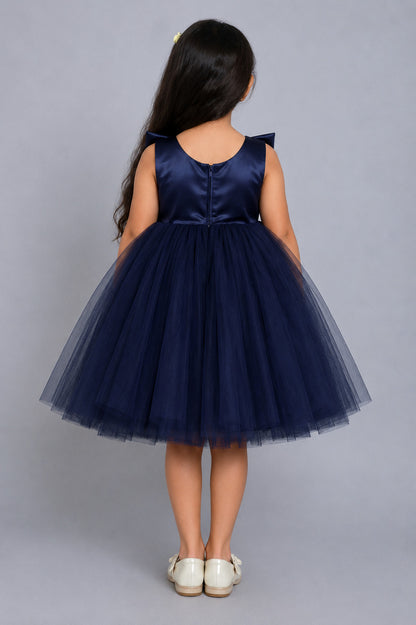 PinkChick Big Bow Dress - Navy Blue