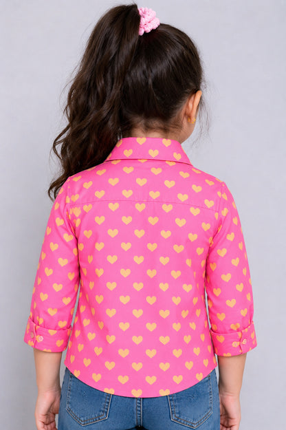 Heart Shirt -Pink &Yellow