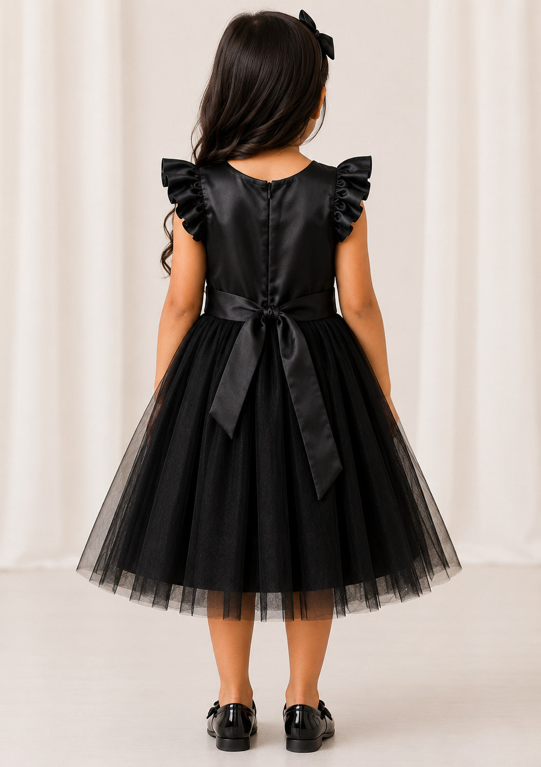 Black Multi sequins Bow Dress