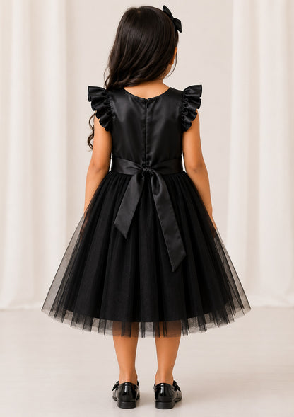 Black Multi sequins Bow Dress