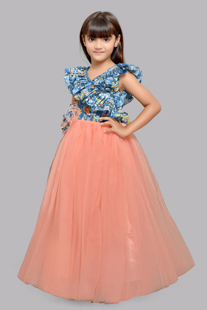 Printed Bodice and Tulle Gown