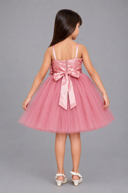Ruffled Silhouette Party Dress-RoseGold