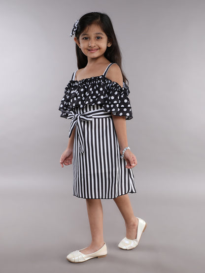 Polkadot & Stripes Cotton Aline -Black