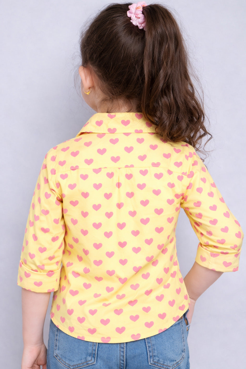 Yellow  Heart Print Shirt