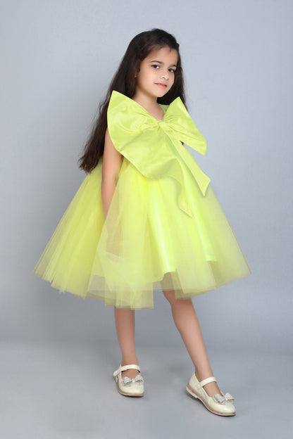 PinkChick Big Bow Dress -Yellow