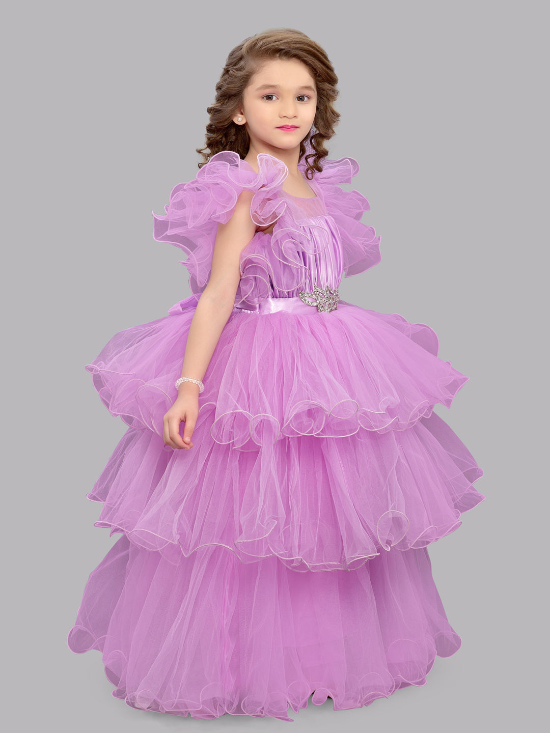 PinkChick Lavender Layered Gown